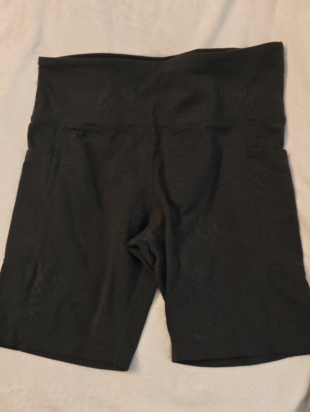 Tuff Athletics Black High-Waist Bike Shorts